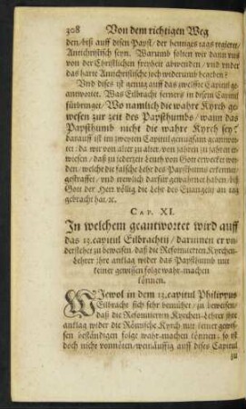 Cap. XI. In welchem geantwortet wird auff das 13. capitul ...