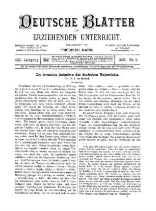 Die formalen Aufgaben des deutschen Unterrichts : (Fortsetzung)