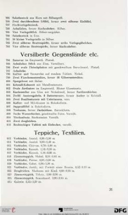 Teppiche, Textilien (Nr. 813-889)