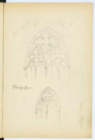 Dom, Mainz: Details Fenster (aus: Skizzen- und Fotoalbum 2)