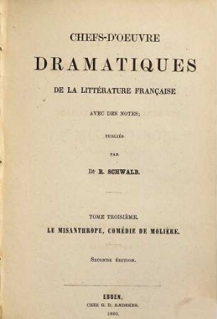 Le misanthrope : comédie