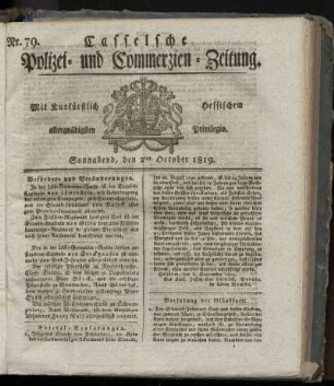 Nr. 79, Sonnabend, den 2ten October 1819