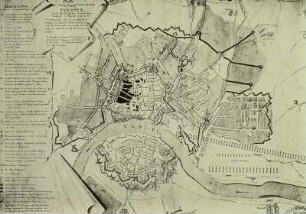 Plan von der Belagerung und Bombardierung Dresdens durch die preußischen Truppen im Jahr 1760