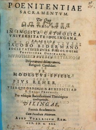 Poenitentiae Sacramentvm