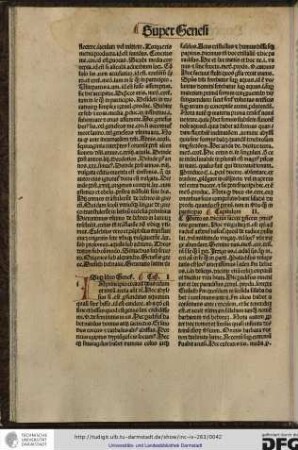In principio creavit deus... Hec Abyssus si est profunditas aquarum quasi sine bisso, id est candore...