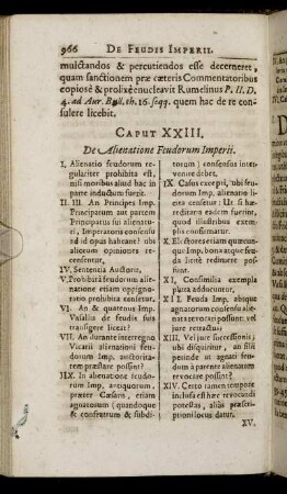 Caput XXIII. De Alienatione Feudorum Imperii.