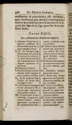 Caput XXIII. De Alienatione Feudorum Imperii.