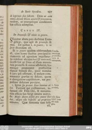 Caput IV. De Promissis & minis in genere.