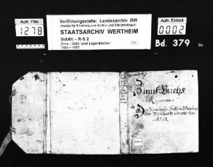 Zinsbuchs-Repertorium des Bronnbacher Hofs in Würzburg über Bütthard, renoviert 1741