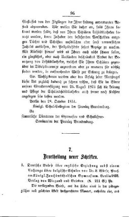 Beurtheilung neuer Schriften