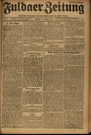 Erste Ausgabe vom Sonntag, den 13. Januar 1924.