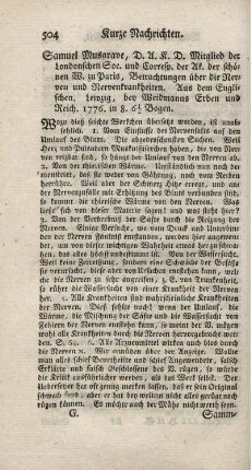 Betrachtungen über die Nerven und Nervenkrankheiten.
