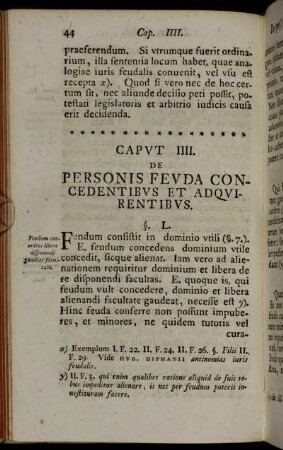 Caput IIII. De personis feuda concedentibus et adquirentibus.