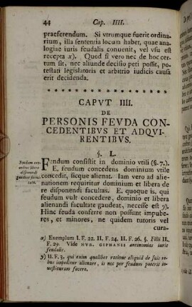 Caput IIII. De personis feuda concedentibus et adquirentibus.