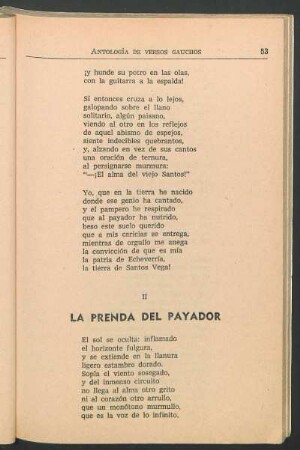 II - La prenda del payador