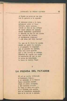 II - La prenda del payador