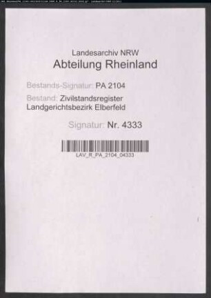 Sterberegister Solingen