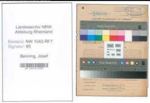 Entnazifizierung Josef Benning , geb. 20.05.1900 (Haendler)