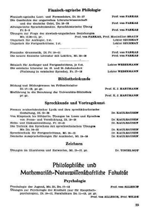 Philosophische und Mathematisch-Naturwissenschaftliche Fakultät