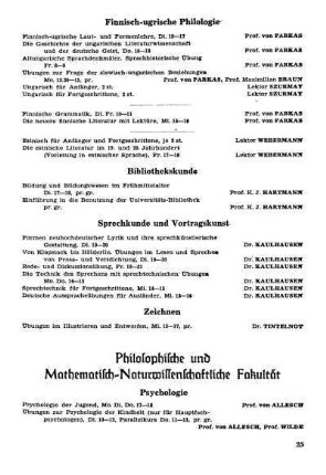 Philosophische und Mathematisch-Naturwissenschaftliche Fakultät