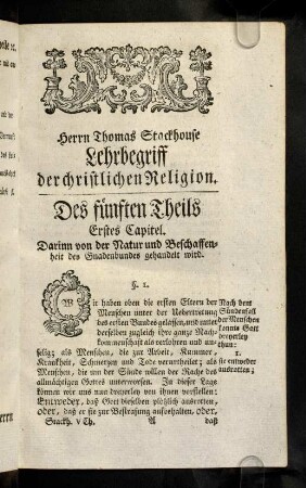 1-558, Lehrbegriff der christlichen Religion des fuenften Theils