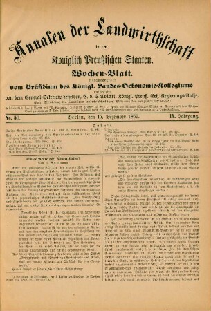 No. 50. Berlin, den 15. Dezember 1869. IX. Jahrgang.