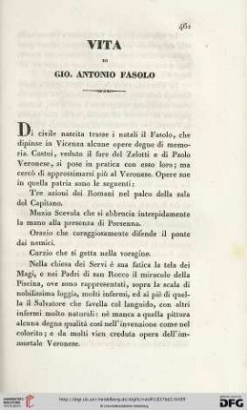 Vita di Gio. Antonio Fasolo