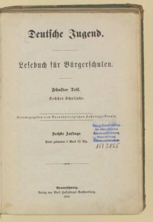 [Teil 5 = 6. Schulj., [Schülerbd.]]: [Teil 5 = 6. Schulj., [Schülerbd.]] : Lesebuch für Bürgerschulen