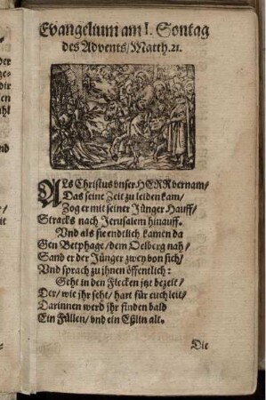 Evangelium am I. Sontag des Advents/ Matth. 21.