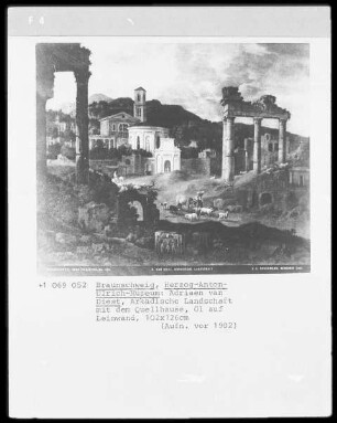 Italienische Landschaft mit Ruinen