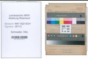 Entnazifizierung Otto Schroeder , geb. 17.07.1898 (Arbeiter)