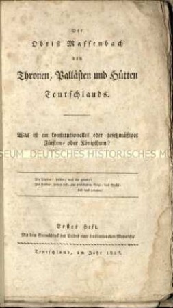 Schrift über die Verfassung der deutschen Fürstentümer
