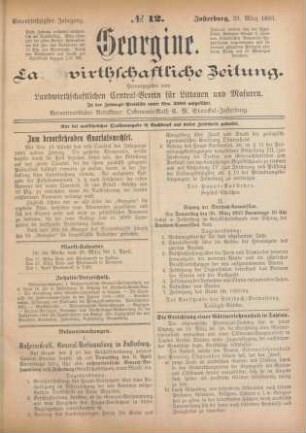 Einundsechzigster Jahrgang. No. 12. Insterburg, 23. März 1893.