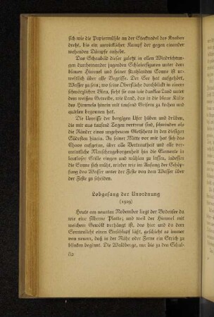 Lobgesang der Unordnung