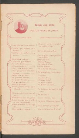 Testas con texto : Doctor Pedro N. Arata
