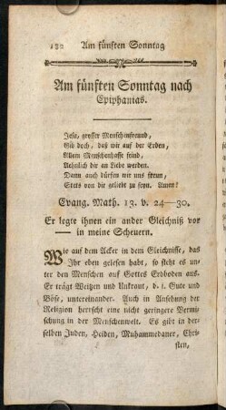 182-195, Am fuenften Sonntag nach Epiphanias.