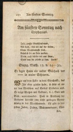 182-195, Am fuenften Sonntag nach Epiphanias.