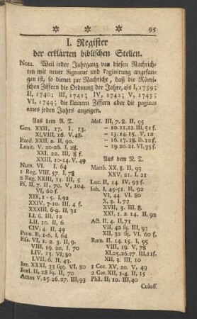 I. Register der erklärten biblischen Stellen