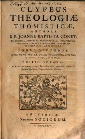Clypeus theologiae Thomisticae, 2