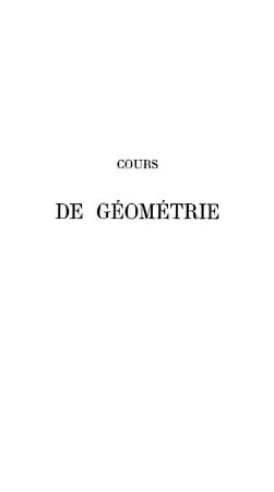 Cours de géométrie