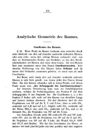 Analytische Geometrie des Raumes.