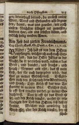 [Epistlen und Evangelia nach Pfingsten.]