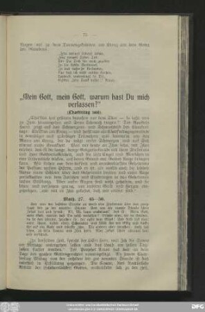 „Mein Gott, mein Gott, warum hast Du mich verlassen!” (Charfreitag 1901).