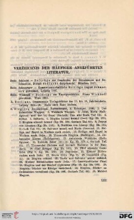 Verzeichnis der häufiger angeführten Literatur