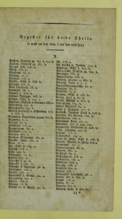 Register für beide Theile
