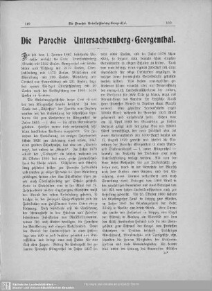 Die Parochie Untersachsenberg-Georgenthal