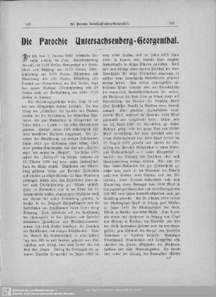 Die Parochie Untersachsenberg-Georgenthal