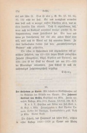 174-178 [Rezension] Geissel, Johannes von, Der Kaiserdom zu Speyer