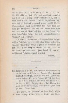 174-178 [Rezension] Geissel, Johannes von, Der Kaiserdom zu Speyer