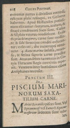Puntum III. De Piscium Marinorum Saxatilium Carne